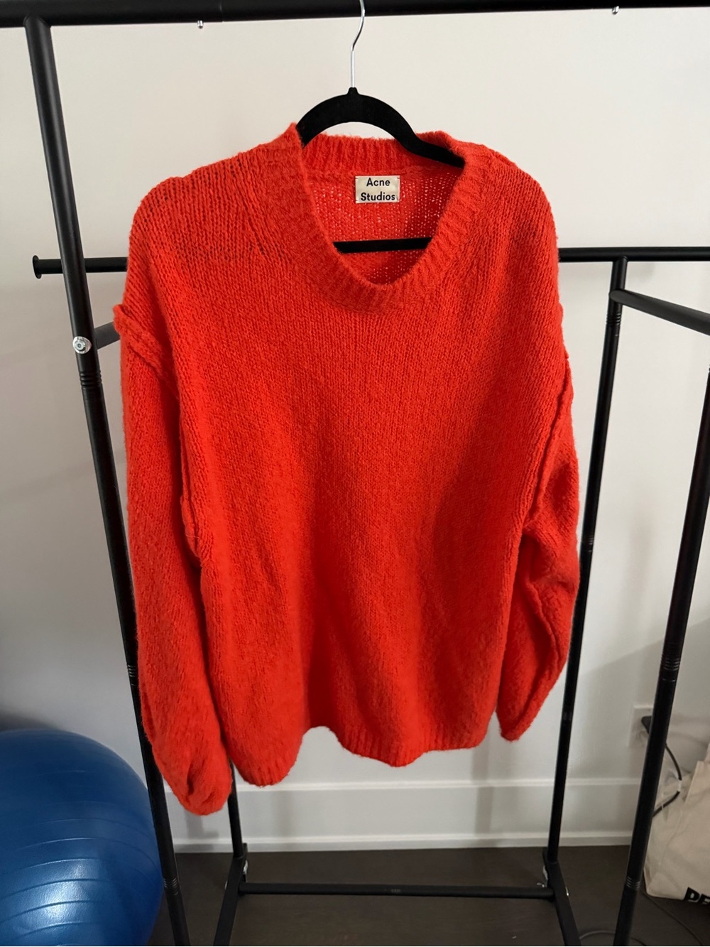 Acne Studios Vibrant Orange-Red Crewneck Sweater